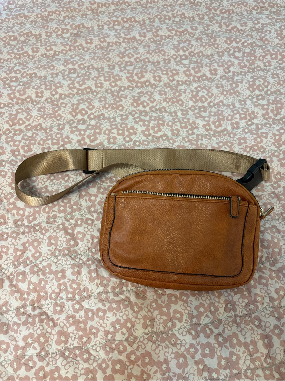 Mens Tan Leather Crossbody Belt Bag